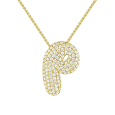 Triple AAA Cubic Zirconia Initial Necklace with Gold Plating product image