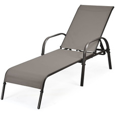 Outdoor Patio Lounge Chair Chaise Fabric with Adjustable Recliner product image