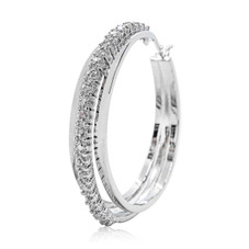 1/2-Carat Diamond Hoop Earrings, 1.5 Inches product image