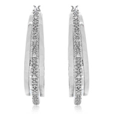 1/2-Carat Diamond Hoop Earrings, 1.5 Inches product image