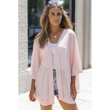 Thalia Sheer Lightweight Knit Long Sleeve Cardigan (One Size) product image