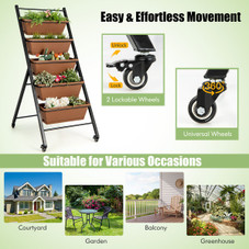 5-Tier Vertical Raised Garden Bed Planter with Wheels product image