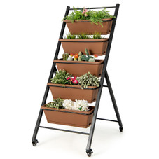 5-Tier Vertical Raised Garden Bed Planter with Wheels product image