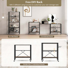 5-Tier Foldable Shelving Unit with Detachable Wheels (1 or 2-Pack) product image