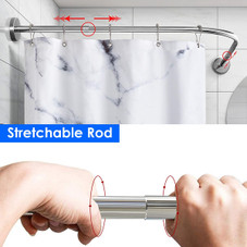 NewHome™ Curved Corner L-Shaped Curtain Shower Rod product image