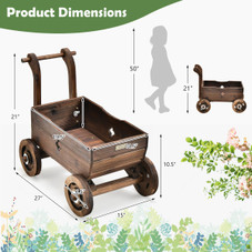 Decorative Wooden Wagon Cart Plant Stand product image