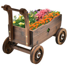 Decorative Wooden Wagon Cart Plant Stand product image