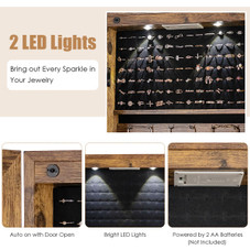 Rustic Mirrored Jewelry Cabinet with LED Lights product image Rustic Mirrored Jewelry Cabinet with LED Lights product image