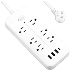 10-in-1 Power Strip Surge Protector with 6 AC Outlets + 4 USB Ports (2-Pack) product image