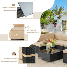 7-Piece Outdoor PE Wicker Rattan Patio Furniture Set product image