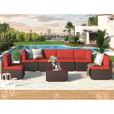 7-Piece Outdoor PE Wicker Rattan Patio Furniture Set product image