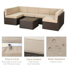 7-Piece Outdoor PE Wicker Rattan Patio Furniture Set product image