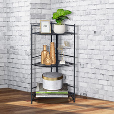 3-Tier Folding Metal Corner Shelf product image