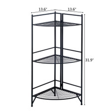 3-Tier Folding Metal Corner Shelf product image