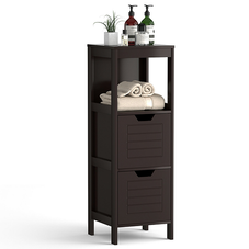 3-Tier Wooden Floor-Standing Storage Cabinet with Drawers product image