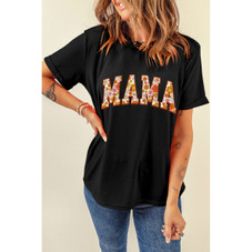 Women's Sunny Flower 'MAMA' Graphic Short Sleeve T-Shirt product image