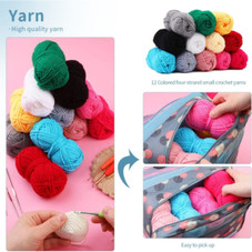 76pcs Crochet Kit for Beginners DIY handcraft knitting Including Crochet acrylic Yarn TPR hooks set storage bag product image