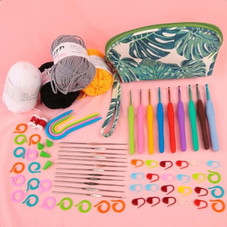 76pcs Crochet Kit for Beginners DIY handcraft knitting Including Crochet acrylic Yarn TPR hooks set storage bag product image