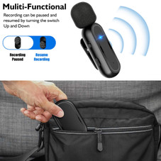 2 Pack Wireless Lavalier Microphone for iPhone iPad with Charging Case - 7H Clip on Lapel Microphone Wireless for Video Recording Vlogging,YouTube,Interview,3 Mode Denoise,70ft product image