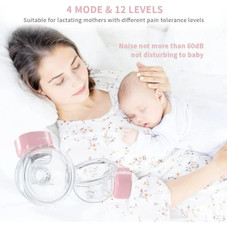 Electric Breast Pump Hands Free, 2 Portable Wearable Breast Pumps for Breastfeeding, 4 Modes and 12 Suction Levels, Pink product image