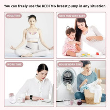 Electric Breast Pump Hands Free, 2 Portable Wearable Breast Pumps for Breastfeeding, 4 Modes and 12 Suction Levels, Pink product image