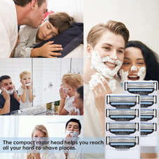 Razor Blades Refills for Mach3,Mens Razor Blades,Turbo Razor Blades Refills for Gillette,with Precision Cut Stainless Steel Blades for Gillette,for Longer Hair Hard to Shave Spots (8Pcs) product image