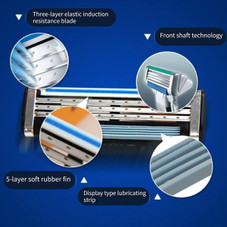 Razor Blades Refills for Mach3,Mens Razor Blades,Turbo Razor Blades Refills for Gillette,with Precision Cut Stainless Steel Blades for Gillette,for Longer Hair Hard to Shave Spots (8Pcs) product image