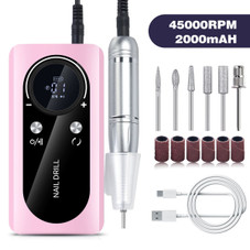 45000RPM Nail Drill Machine Electric Portable Nail File Rechargeable Nail Sander for Gel Nails Polishing for Home Manicure Salon,Colorful Pink product image