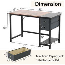 Costway 48" Home Office Desk with Storage and Headphone Hook product image