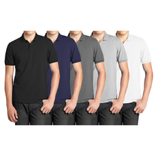 Men's Short Sleeve Pique Polo Shirt (5-Pack) product image