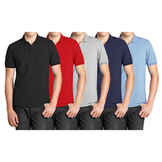 Men's Short Sleeve Pique Polo Shirt (5-Pack) product image