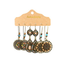 Boho Retro Hollow Dangle Earrings (3-Pair) product image