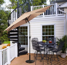 Beige 9-ft or 10-ft 6-Rib Outdoor Tilt Umbrella with Crank product image