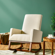 Rocking High-Back Upholstered Lounge Armchair with Side Pocket product image