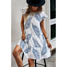 Women's Serene Leaf Ruffle Dress product image