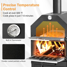 Outdoor Freestanding Pizza Oven Wood Fire with Waterproof Cover product image