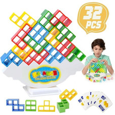 Balance Building Blocks Tower Game, 32 pc. product image