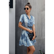 Women's Wild Print Drawstring Mini Dress product image