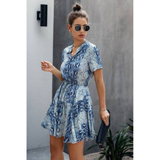 Women's Wild Print Drawstring Mini Dress product image