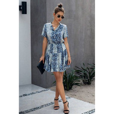 Women's Wild Print Drawstring Mini Dress product image