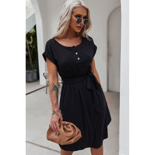 Women's Henley Front Short Sleeve Easy Dress product image