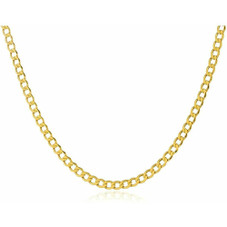 3mm 10K Solid Yellow Gold Italian Cuban Curb Chain product image