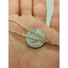 3mm 10K Solid Yellow Gold Italian Cuban Curb Chain product image