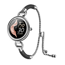 Ladies Smart Watch for Women Full Touchscreen Smartwatch Activity Fitness Tracker Calorie Step Counter,Female Body Monitor Color Silver And Black product image