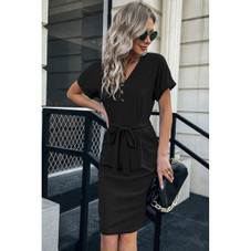 Women's Button Front Short Sleeve Pocket Dress product image