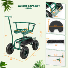 Costway Rolling Garden Workseat Cart product image