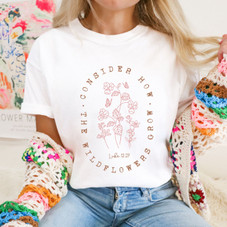 Women's 'Consider How the Wildflowers Grow' - Luke 12:27 Bible Verse T-Shirt product image