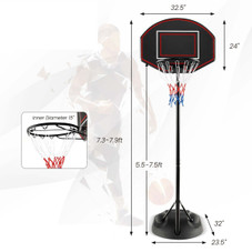5.5-7.5-Foot Adjustable Portable Basketball Hoop System with Wheels product image