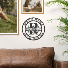 Personalized Split Letter Metal Family Sign Monogram product image