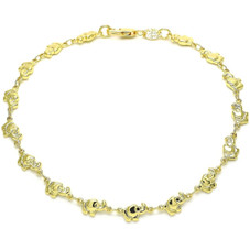 18K Gold-Filled High-Polish 10-Inch Elephant Link Anklet product image